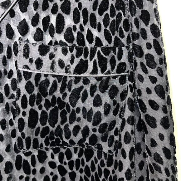 Good American Sheer Bliss Velvet Burnout Blouse Womens Size 6 Relaxed Fit Black - Picture 9 of 11